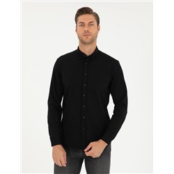 Black Slim Fit рубашка с длинным рукавом