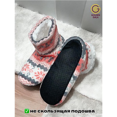 Уги домашние женские  "Снежинки"Арт 1244 /2 Розовый
