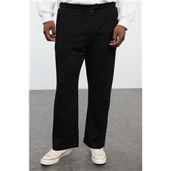 Black Straight Fit Базовый большой спортивный костюм Six Tmnaw25aj00007