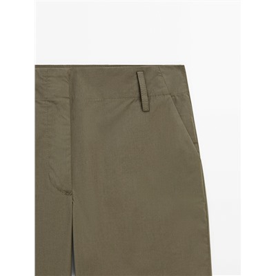 Pantalón popelín tiro bajo