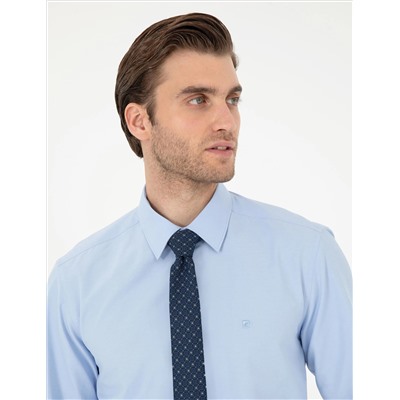 Blue Slim Fit Basic рубашка основная рубашка