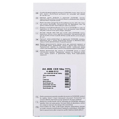 Маркер для CD/DVD, Centropen 4606, диаметр узла 2.5 мм, линия 1 мм, цвет чёрный