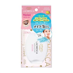 KOSE Увлажняющие салфетки "Softymo Lachesca Moist" для снятия макияжа на водной основе, размер 15 х 20 см, 50 шт. / 24