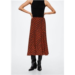 Falda midi estampada -  Mujer | MANGO OUTLET España