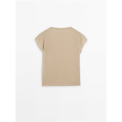 Short sleeve linen blend T-shirt