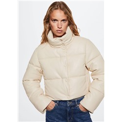 Anorak acolchado efecto piel -  Mujer | MANGO OUTLET España
