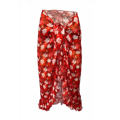 Парео с оборками Ashley Red Pattern