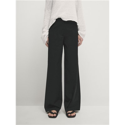 Pantalón tiro bajo recto wide leg
