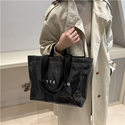 Трендовая сумка тоут в стиле крафт пакета с двумя видами ручек Tote ba*g