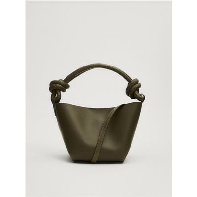 Mini bolso bandolera napa detalle nudos