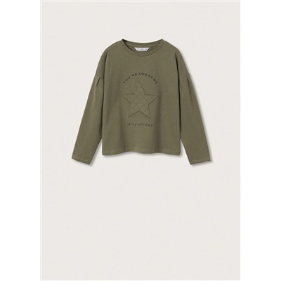 Camiseta manga larga mensaje -  Niña | MANGO OUTLET España