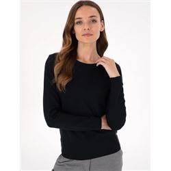 Navy Blue Slim Fit Basic Sweater