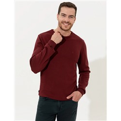 Bordeaux Slim Fit Bicycle Neck Basic Knitwear Казах