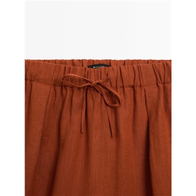 Pantalón 100% lino cintura elástica