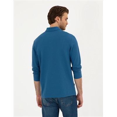 Открытая темно -синие Slim Fit Basic Whothirt