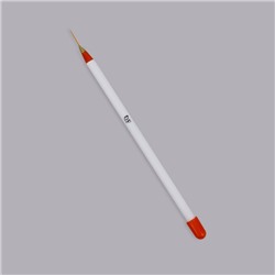Кисть для дизайна ногтей, тонкая, 17 см, d=1×14 мм, белая, красная