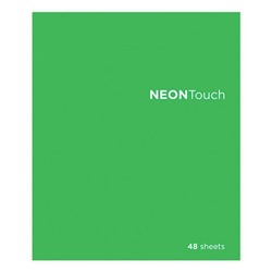 Тетрадь А5 48 л. ПЗБМ, скоба, клетка, Soft Touch, выборочный лак, флуоресцент, НеонТач (Зеленая), 0288, 28886