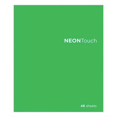 Тетрадь А5 48 л. ПЗБМ, скоба, клетка, Soft Touch, выборочный лак, флуоресцент, НеонТач (Зеленая), 0288, 28886
