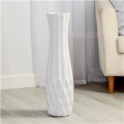 Ваза напольная, «Дея», 13.5×60 см, керамика, белая
