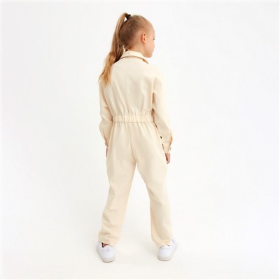 Комбинезон для девочки MINAKU: Casual collection KIDS цвет бежевый, рост 128