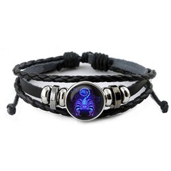 BS262-11 Кожаный браслет Знаки Зодиака - Скорпион