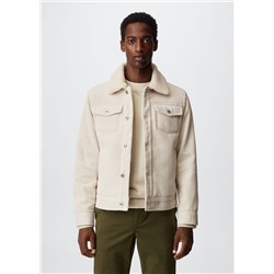 Chaqueta pana cuello borreguito -  Hombre | MANGO OUTLET España