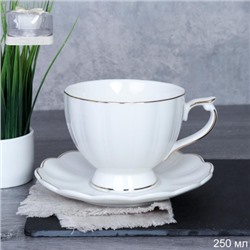 Чайная пара 2 предмета 250 мл PVC / GC47-2PV 240 /уп 36/ костяной фарфор