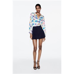 SATIN FLORAL PRINT SHIRT