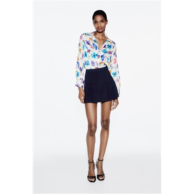 SATIN FLORAL PRINT SHIRT