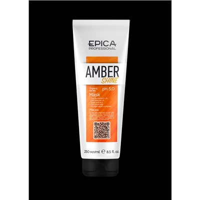 Amber Shine ORGANIC Маска для восстановления и питания с облепиховым маслом, маслом макадамии, экстрактом шалфея, глюконамидом и фосфолипидным комплексом , 250 мл.