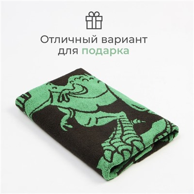 Полотенце махровое Этель «Тиранозавр», 50х90 см, 100% хлопок, 420 г/м2