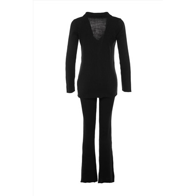 Black Basic Polo Yaka Triko Under-Upper Team Twoaw23au00007