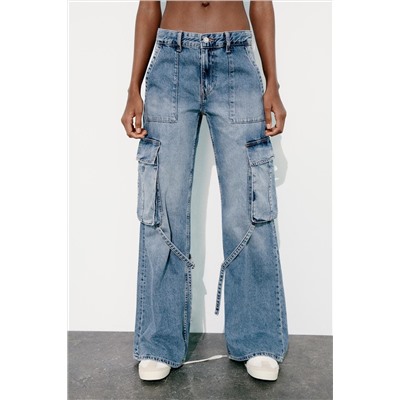 JEANS TRF CARGO TIRO MEDIO