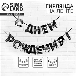 Гирлянда на ленте «С Днем Рождения!», оскорбительные, длина 250 см
