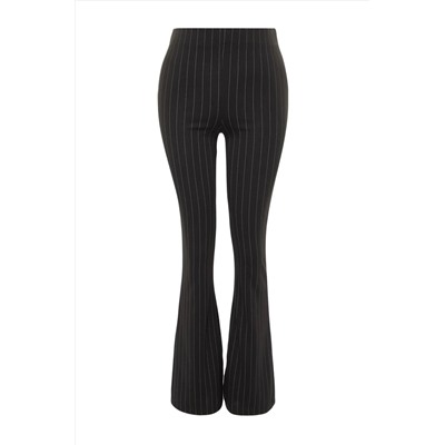 Black Smart Slit Flare/Испанская PaCa High Lumbar полосатые вязаные брюки Twoss23pl00126