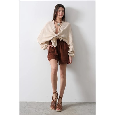 Коричневая талия Mini Shorts & Bermuda Twoss25sr00037