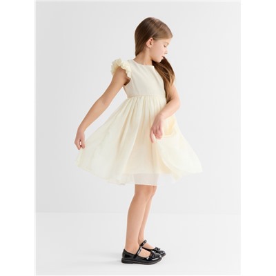 Платье для девочки, MINAKU :Party Dress, цвет молочный, рост 98 см