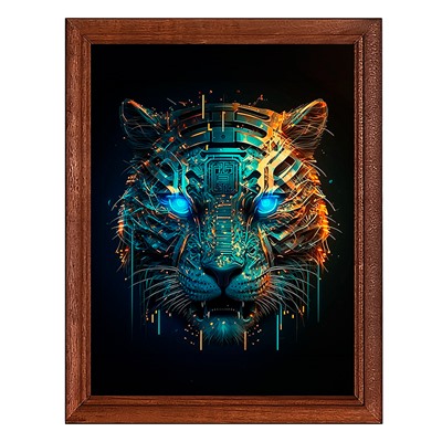 POSV-0352 Постер в рамке 17x23см Кибер тигр