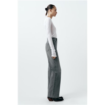 JEANS TRF WIDE LEG TIRO ALTO