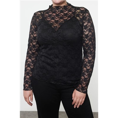 Black Crish Ditting Блузя большого размера TBBAW25AF00008