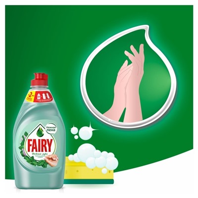 Средство для мытья посуды FAIRY Нежные ручки Чайное дерево и мята, 900 мл