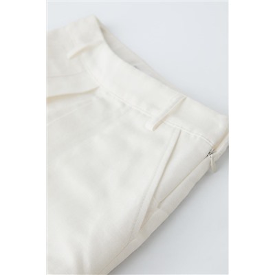 FALDA BERMUDA CON ALGODÓN Y LINO TRUE NEUTRALS