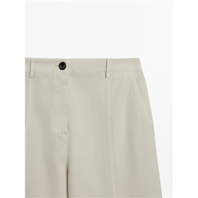Pantalón fluido sarga con algodón y lyocell