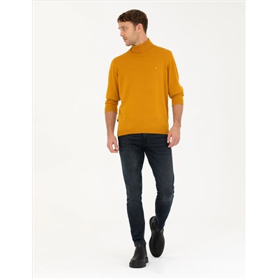 Safran Slim Fit Fisherman Shece Sheam Смешанный базовый вязаный свитер
