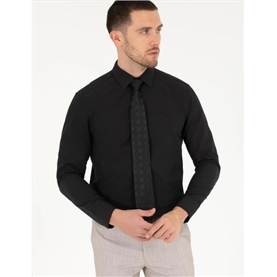 Классическая рубашка с длинным рукавом Black Slim Fit