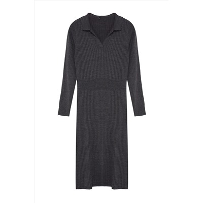 Anthracit Polo воротник сознательный вязаный платье TBBAW23AH00002