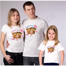 Футболка для мамы из семейные футболки "Обезьянки" с дочкой SALE