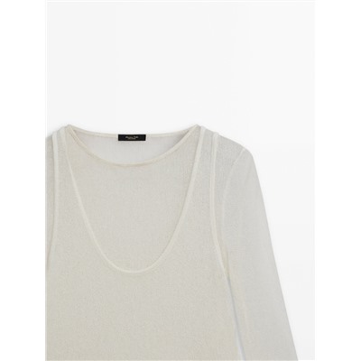 Camiseta doble mezcla algodón estructura