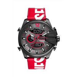 Reloj digital de piel - Cronógrafo - Rojo y negro