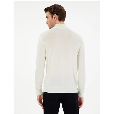 Ecru Slim Fit Half Fisherman Knitwear свитер